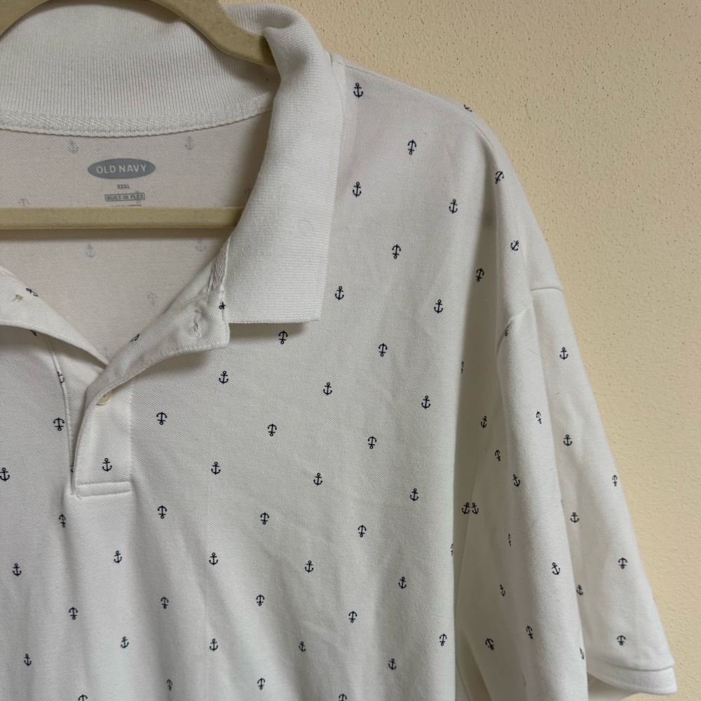 ⚓️ Old Navy Moisture-Wicking Pro Polo Shirt XXXL Built-In Flex Anchor Print